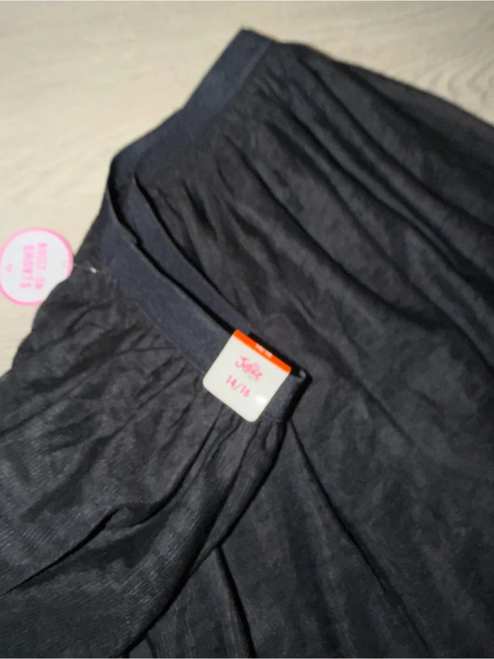 Justice Black Tulle Skirt with Pink Star Accents